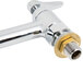 A chrome deck-mounted T&S faucet with brass lever handles.