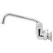 A close-up of an Equip by T&S wall mounted faucet with wrist handles.