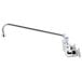 A T&S chrome wall mount faucet with lever handles.