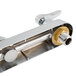 A silver T&S deck mounted faucet with lever handles.