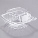 Dart C57PST1 6 inch x 5 13/16 inch x 3 inch ClearSeal Hinged Lid Plastic Container - 500/Case