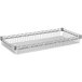 A Metro Super Erecta chrome wire basket shelf on a white background.