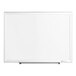 A white Quartet melamine whiteboard with a silver aluminum frame.