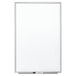 A Quartet whiteboard with a silver frame.