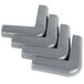 A set of four gray plastic Metro corner bumpers.