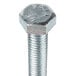 A close-up of a hex head bolt with a nut on it.