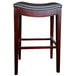 A Holland Bar Stool Lynn Espresso wood counter height stool with a black vinyl saddle seat.