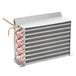 An Avantco condenser coil with copper pipes and wires.