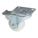 A 2-inch swivel plate caster with a brake, designed for mobility and stability in equipment.