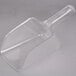 A Rubbermaid clear plastic utility scoop with a handle.
