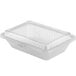 A clear plastic GET Eco-Takeouts container with a lid.