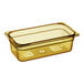 A yellow Cambro plastic food pan.