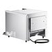 A silver and black Vollrath conveyor toaster machine with a black cord.