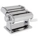 A silver Weston Roma Manual Traditional Style Pasta Machine with a white handle.