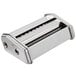 A Weston stainless steel pasta machine with a handle.