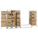 Metro qwikTRAK metal shelving with a group of boxes on wheels.