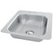 An Advance Tabco stainless steel single bowl drop-in sink on a counter.