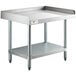 A Regency stainless steel equipment stand with a galvanized undershelf.