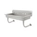 A grey metal Advance Tabco ADA hand sink with 4 holes.