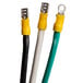 A Cooking Performance Group power cord with yellow and black connectors.
