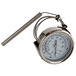 A close-up of a Cooking Performance Group temperature gauge with a metal handle and tube.