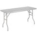 A Regency stainless steel rectangular folding work table with an open base.