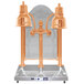A Hanson Heat Lamps bright copper carving station with two lamps.