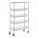 A Regency chrome wire shelving unit with 4 baskets and 1 shelf.