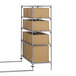 A MetroMax Q metal shelving unit with boxes on it.