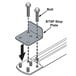 A Metro qwikTRAK Stop Plate Kit with bolts and nuts on a metal plate with holes.