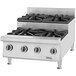 A U.S. Range stainless steel countertop range with six burners.