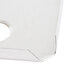 A close up of a stainless steel Carlisle fountain jar cover with a white circle in the middle.