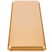 A rectangular textured copper bakery display tray.