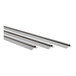 A set of three long, silver metal tracks designed for shelving or storage systems.