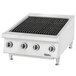 A U.S. Range stainless steel natural gas charbroiler on a counter.