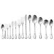 A row of Oneida Chateau stainless steel salad/pastry forks.