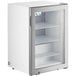 A white Avantco countertop display freezer with a glass door.