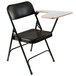 National Public Seating 5210L Black Steel Premium Folding Chair with Left Gray Tablet Arm