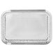 A white rectangular Vollrath stainless steel tray with a fluted braid design.