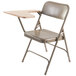 National Public Seating 5201R-MAPLE Beige Steel Premium Folding Chair with Right Maple Tablet Arm