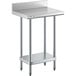 A Regency stainless steel work table with a galvanized undershelf.