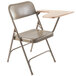National Public Seating 5201L-MAPLE Beige Steel Premium Folding Chair with Left Maple Tablet Arm