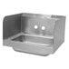 A stainless steel Advance Tabco wall mounted hand sink with two holes.