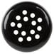 A black circular plastic shaker top with holes.