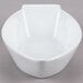 A CAC Super White porcelain boat bowl with a white background.