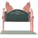 A Hanson Heat Lamps Bright Copper carving station with white solid base and etched sneeze guard.