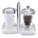A Chef Specialties rack holding two clear acrylic salt and pepper shakers.