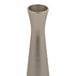 A close-up of a Tablecraft silver metal hourglass bud vase.