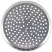 An American Metalcraft heavy weight aluminum deep dish pizza pan with holes.