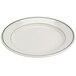 A Homer Laughlin ivory china plate with a green band around the rim.